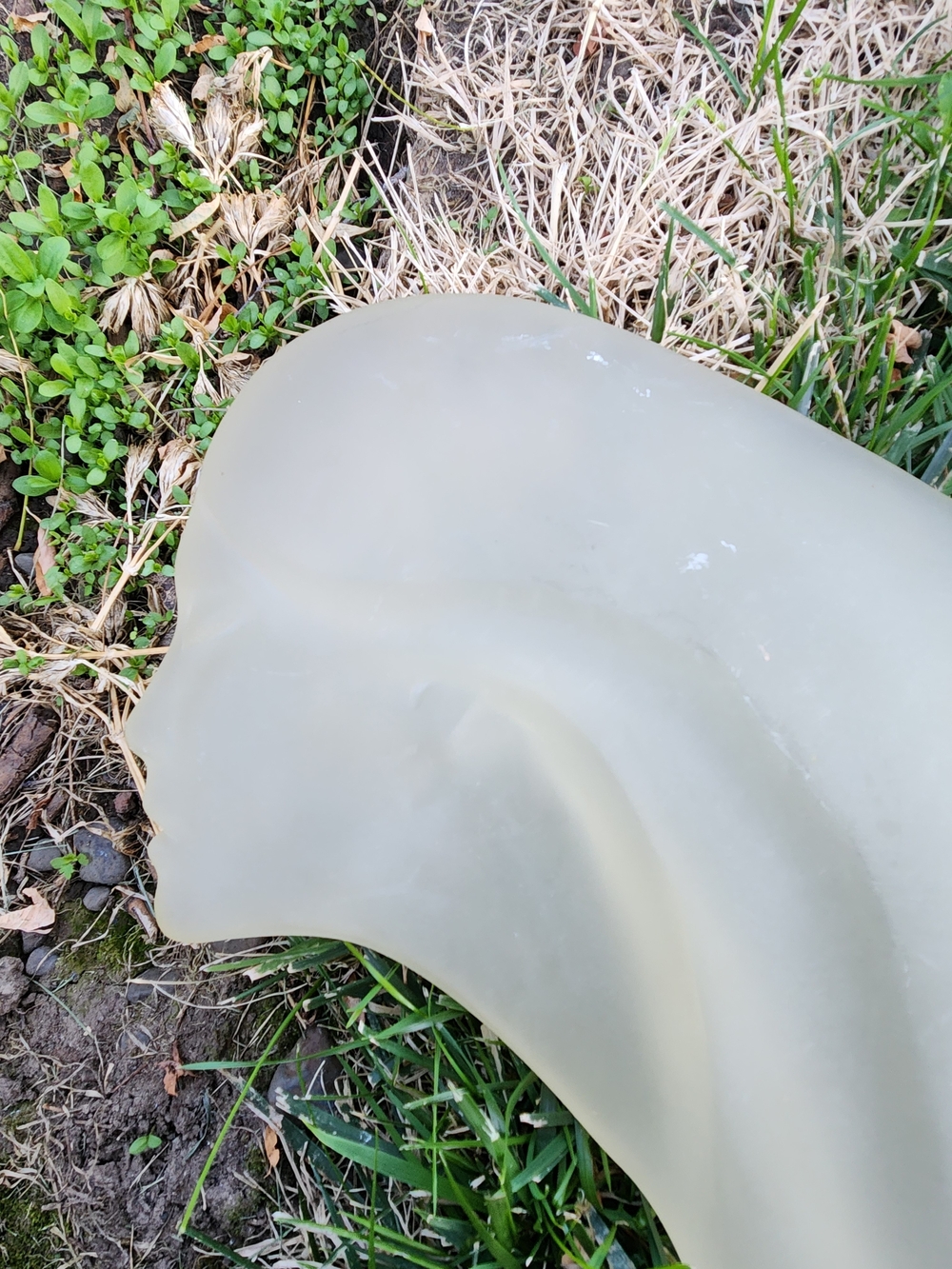 Frosted Lucite Head Sculpture - Cream Decorative Bust - Picture 6 of 13